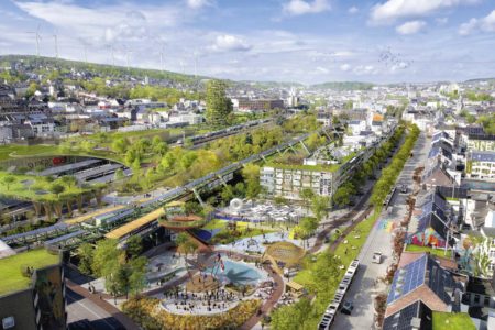 Wuppertal-Oberbarmen, Zukunftsbild 2045 | Reinventing Society & Loomn (CC BY-NC-SA 4.0)