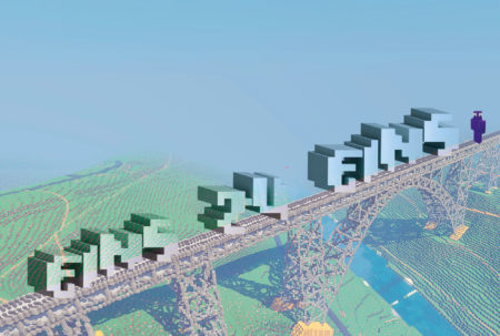 Müngstener Brücke in Minecraft aus der Vogelperspektive